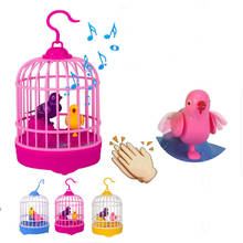 Novelty Funny Toy Voice Control Dialogue Interactive Mini Bird Cage Pet Induction Toy for Children Interest Development 2024 - buy cheap