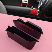 2 uds ABS, negro para puerta interior de coche con caja recipiente de almacenamiento de apoyabrazos organizador contenedor encaje en la bandeja para Mini Cooper F56. 2024 - compra barato