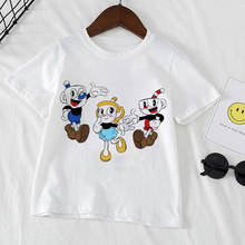 Camiseta con estampado de dibujos animados para niños y niñas, Camiseta con estampado de cabeza de Copa, diseño de moda, Tops de verano informales, nuevos juegos 2024 - compra barato