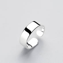 Mloveacc anel de superfície lisa minimalista, estilo para mulheres, berloque para festa, alta qualidade, real, prata esterlina 925, joias finas 2024 - compre barato