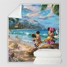 Disney Mickey Minnie Mouse Sherpa Blankets Forest Weird Fairy Princess Printing Shawl Throw on Sofa Car Bed Cover Customization 2024 - buy cheap