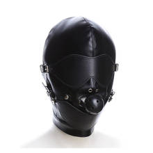 BDSM Removable Ball Gag Blindfold,PU Leather Head Harness Mask Restraint Bondage,Sex Hood For Couple, Gothic Accessories 2024 - buy cheap