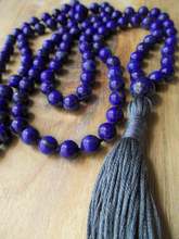 On Sale Knotted Natural Lapis Lazuli Japa Mala108 Mala Necklace Buddhist Prayer Necklace Yoga Jewelry Tassel Necklaces 2024 - buy cheap