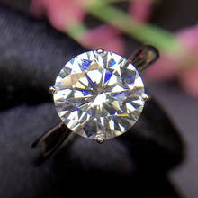 Colife jóias real vvs grau moissanite anel para o noivado 8mm corte redondo moissanite casamento anel sólido 925 moissanite jóias 2024 - compre barato