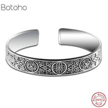 Pulseira vintage masculina de prata 100%, quatro animais grandes e chinesas, joias com bom alcance, presente de punho aberto 2024 - compre barato