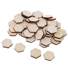 54 piezas de madera sin terminar-azulejos de recorte hexagonal de madera, artesanía rústica Natural de madera para decoración del hogar, suministros de bricolaje 2024 - compra barato