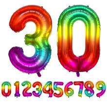 Giant 42inch Rainbow Number Foil Balloons Large Digit Helium Balloons wedding decorations Birthday Party Supplies Baby Shower 2024 - buy cheap