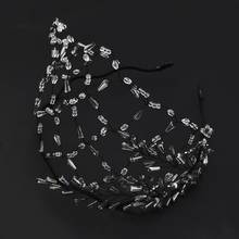 Fashion Wedding Headdress Simulated rhinestone net Hair Accessories for Bride handmade Crystal Crown Floral Elegant Hair Ornamen 2024 - buy cheap