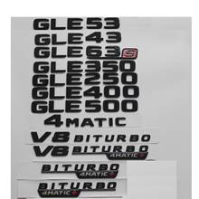 Preto brilhante para Mercedes Benz AMG GLE43 GLE53 GLE63 S GLE300 GLE320 GLE350 GLE400 GLE450 GLE500 GLE550 4MATIC Emblema Emblemas 2024 - compre barato