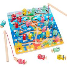 2-в-1 магнитный рыбалка плюс игра Лабиринт Игрушки для детей дошкольного образования интерактивные игрушки для детей Монтессори игрушки подарки 2024 - купить недорого