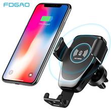 Fdgao-cargador inalámbrico Qi para coche, soporte de carga rápida para iPhone 11 Pro XS Max X XR 8, 10W, Samsung S10 S9 2024 - compra barato