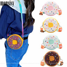 Monsisy Unisex Baby Girl Boy Coin Purse and Handbag Cute Donut Shoulder Bags Mini Children Wallet Baby Doughnut Coin Pouch Bolsa 2024 - buy cheap