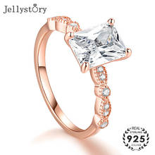 Jellystory 925 sterling silver jewelry ring with geometric charms zircon gemstone rings for female wedding engagement party gift 2024 - buy cheap