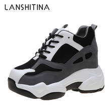 2020 Fashion Chunky Women Sneakers Shoes Woman Lace-up Vulcanized Shoes Platform Casual Shoes Breathable White Autumn Dad Shoes 2024 - buy cheap
