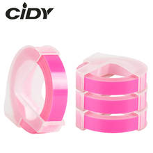 Cidy 4 pçs cor rosa fluorescente 9mm plástico para dymo 3d organizador xpress para gravando fabricantes de etiquetas dymo 1610/12965 motex e101 2024 - compre barato