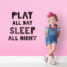 Cartoon Play All Day Sleep Night Wall Sticker Baby Nursery Kids Room Scandinavian Family Love Quote Wall Decal Bedroom Vinyl 2024 - buy cheap