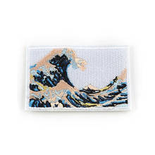 Adesivos bordados para roupas wave kanagawa, adesivos com aplique para roupas 2024 - compre barato