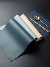 Mantel Individual elegante de piel sintética para mesa de comedor, impermeable, aislamiento térmico, antideslizante, 45x30cm 2024 - compra barato