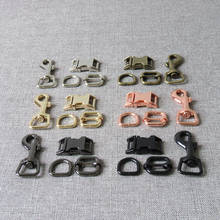 10 sets 15mm Heavy metal D ring belt straps slider side release buckle spring snap hook for dog collar leash harness accessories 2024 - buy cheap