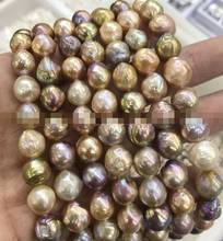 Genuine Natural 11-12MM South Sea Multi-Color Baroque Pearls necklace  18" 36" AAA 2024 - buy cheap