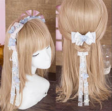 Flor do vintage lolita menina bowknot lado clipe de cabelo banda kc cabeça cosplay hairpin acessórios para o cabelo b1283 2024 - compre barato