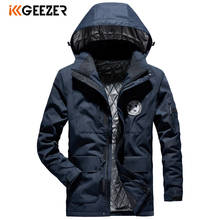 Зимняя куртка для мужчин, шелковое пальто с хлопковой подкладкой, ветровка с капюшоном, плотная теплая верхняя одежда, утолщенная Военная парка высокого качества 2024 - купить недорого