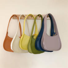 Bolso Retro de piel sintética para mujer, bolsa de hombro de Color sólido, de diseño a la moda, sencillo