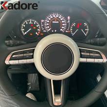 For Mazda CX30 CX-30 2020 2021 Carbon Fiber ABS Steering Wheel Trim Cover Logo Ring Auto Accessories Styling 2024 - buy cheap