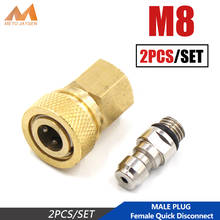 Conector pneumático de paintball pcp 8mm m8x1, conector macho de aço inoxidável com m10x1 espesso conexão rápida 2 tamanhos 2024 - compre barato