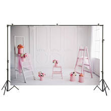 Fondo de Navidad para estudio fotográfico, personalizado telón de fondo de madera blanca, flores rosas, W-3491 2024 - compra barato