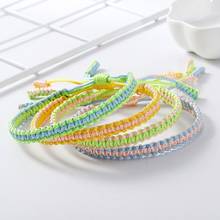 Pulsera de hilo trenzado de colores para mujer, brazalete de capas, ajustable, joyería de la suerte 2024 - compra barato