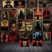 [Mike86] v para vendetta de filme pôster de metal vintage pub store retrô clássico pintura arte cartaz arte 20*30 cm embutida 2024 - compre barato