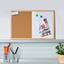 Tablón de corcho para mensajes, marco de madera, pizarra de dibujo, combinación de anuncios, marcador magnético 2024 - compra barato