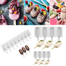 8/4/1 Hole Silicone Ice Cream Mould Ice Cube Tray Popsicle Barrel Diy Mold Dessert Ice Cream Mold with Popsicle Stick 2024 - buy cheap