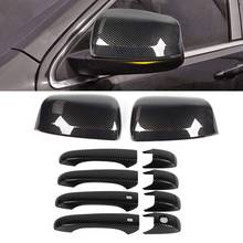 Carbon Fiber Side Rear View Mirror Cover Trim + Door Handle Cover Trim for 2011-2020 Jeep Grand Cherokee Dodge Durango 2024 - buy cheap