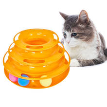 Tracks Disc Cat Toy Three Levels Tower Pet Intelligence Amusement Triple Pay Disc Cat Toys Ball Training Plate Toys for Cats 2024 - buy cheap