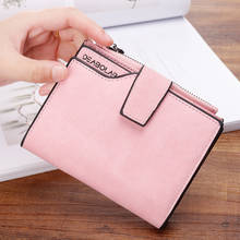 Fashion Small Female Purse Short Purse Lady Letter Snap Fastener Zipper Short Clutch Wallet Solid Vintage Matte Women Wallet 2024 - buy cheap