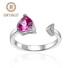 GEM'S BALLET Natural Heart Pink Topaz Gemstone Ring For Women 925 Sterling Silver Adjustable Open Ring Fine Jewelry 2021 NEW 2024 - buy cheap