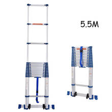 Escada reto de liga de alumínio 5.5m, jjs511, portátil, extensão doméstica, escada de 14 degraus, engenharia 2024 - compre barato