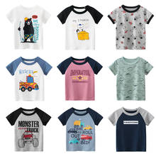 T Shirt Cartoon Animals Baby Kids Boys Girls Children Cotton Short Sleeves Summer Clothing  Print Dinosaur Tee Bear Car Toddler 2024 - buy cheap