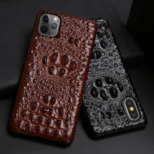 Genuine Leather Phone Case For IPhone 12 Mini 11 Pro Crocodile Head Texture For Apple X 11 Max XR 6 6S 7 8 Plus SE 2020 Cover 2024 - buy cheap