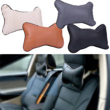 Almohadas para el cuello del coche, protector de soporte de cabeza de cuero Pu, negro/rojo, reposacabezas universal, cojín de respaldo, fácil de instalar y limpiar 2024 - compra barato