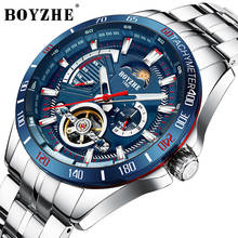 BOYZHE Automatic Watch Men Top Brand Luxury Men's Tourbillon Mechanical Watches Fashion Business Waterproof Relogio Masculino 2022 - buy cheap