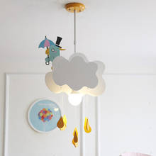 Lámpara de araña nórdica minimalista para niños, candelabro de nube de lluvia a tiempo, dormitorio creativo para niños y niñas 2024 - compra barato