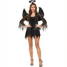 Fantasia feminina para halloween, fantasia de vampiro, bruxa, carnaval, cosplay assustador, vestido de halloween, ângulo preto, zumbi, sexy, asas de noiva, acessórios de cabeça para meninas 2024 - compre barato