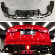 Real Carbon Fiber Car Rear Bumper Lip Spoiler Diffuser Cover For Audi A3 S3 RS3 S-line Sedan 20014 2015 2016 2017 2018 2019 2020 2024 - buy cheap