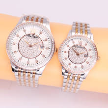 Auto Date Men's Watch Women's Watch Japan Mov Fashion Rhinestone Luxury Couple Clock Crystal Lovers' Watch Gift Melissa Box 2024 - buy cheap