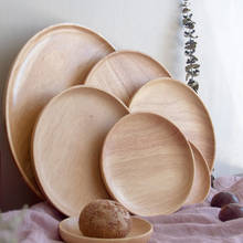 Лоток для чая резиновая деревянная круглая посуда японский стиль обеденное блюдо деревянная десертная тарелка посуда для торта S чай k фруктовая тарелка 2024 - купить недорого