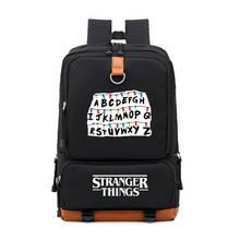 Stranger Things-mochila de lona para adolescentes, morral escolar para estudiantes, bolso de hombro de viaje para ordenador portátil, regalo 2024 - compra barato