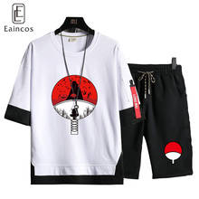 Fantasia para cosplay de itachi, camiseta de anime com manga curta branca 2024 - compre barato